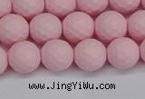 CSB1841 15.5 inches 6mm faceetd round matte shell pearl beads