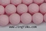 CSB1842 15.5 inches 8mm faceetd round matte shell pearl beads