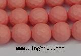 CSB1852 15.5 inches 8mm faceetd round matte shell pearl beads