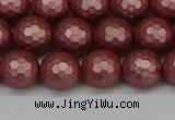 CSB1862 15.5 inches 8mm faceetd round matte shell pearl beads