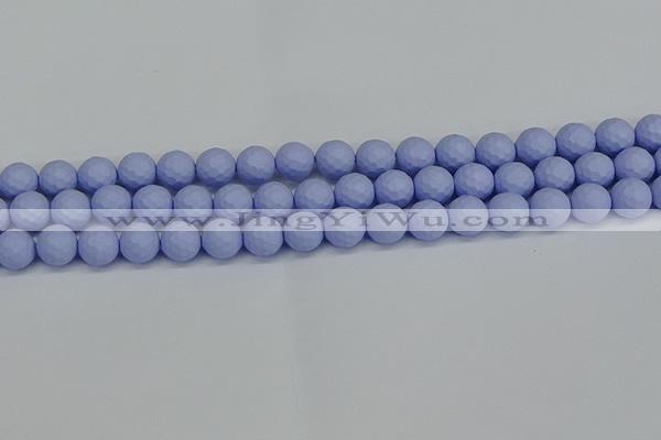 CSB1961 15.5 inches 6mm faceted round matte shell pearl beads
