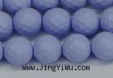 CSB1962 15.5 inches 8mm faceted round matte shell pearl beads