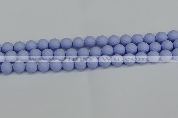 CSB1962 15.5 inches 8mm faceted round matte shell pearl beads