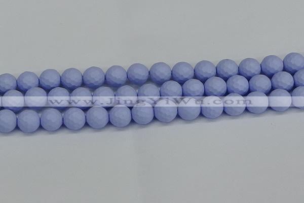CSB1963 15.5 inches 10mm faceted round matte shell pearl beads