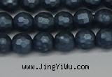 CSB1971 15.5 inches 6mm faceted round matte shell pearl beads