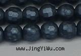 CSB1973 15.5 inches 10mm faceted round matte shell pearl beads
