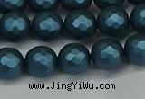 CSB1981 15.5 inches 6mm faceted round matte shell pearl beads