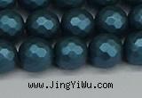 CSB1982 15.5 inches 8mm faceted round matte shell pearl beads