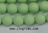 CSB1992 15.5 inches 8mm faceted round matte shell pearl beads