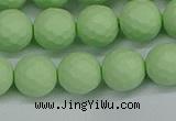CSB1993 15.5 inches 10mm faceted round matte shell pearl beads
