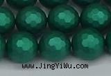 CSB2004 15.5 inches 12mm faceted round matte shell pearl beads