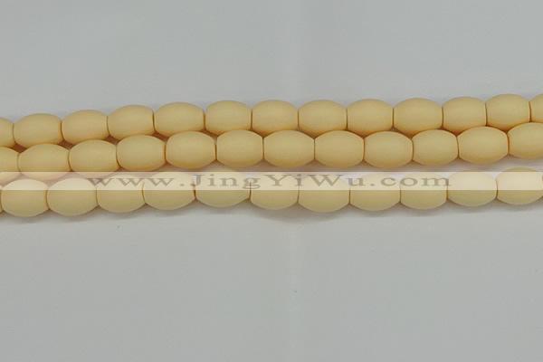 CSB2100 15.5 inches 10*14mm rice matte shell pearl beads