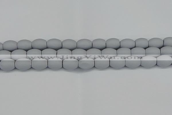CSB2104 15.5 inches 10*14mm rice matte shell pearl beads