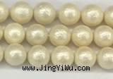 CSB2210 15.5 inches 4mm round wrinkled shell pearl beads wholesale