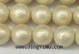 CSB2212 15.5 inches 8mm round wrinkled shell pearl beads wholesale