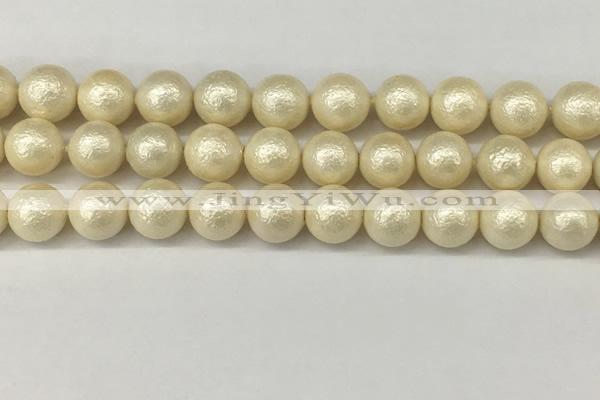 CSB2214 15.5 inches 12mm round wrinkled shell pearl beads wholesale