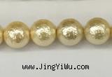 CSB2221 15.5 inches 6mm round wrinkled shell pearl beads wholesale