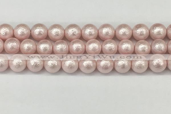 CSB2235 15.5 inches 14mm round wrinkled shell pearl beads wholesale