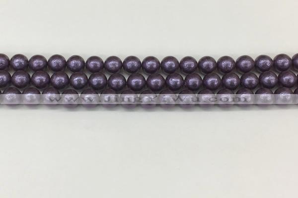 CSB2270 15.5 inches 4mm round wrinkled shell pearl beads wholesale