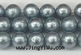CSB2280 15.5 inches 4mm round wrinkled shell pearl beads wholesale
