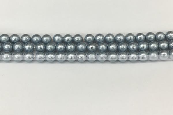 CSB2281 15.5 inches 6mm round wrinkled shell pearl beads wholesale