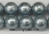 CSB2282 15.5 inches 8mm round wrinkled shell pearl beads wholesale
