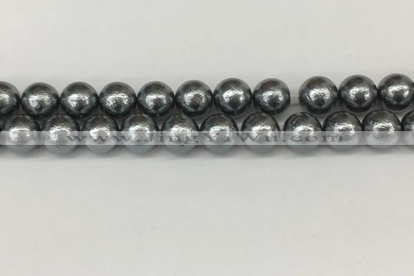 CSB2294 15.5 inches 12mm round wrinkled shell pearl beads wholesale