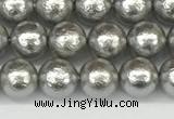 CSB2301 15.5 inches 6mm round wrinkled shell pearl beads wholesale