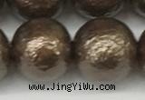 CSB2316 15.5 inches 16mm round wrinkled shell pearl beads wholesale