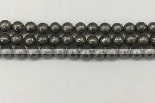 CSB2323 15.5 inches 10mm round wrinkled shell pearl beads wholesale