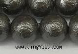 CSB2325 15.5 inches 14mm round wrinkled shell pearl beads wholesale