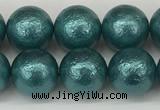 CSB2333 15.5 inches 10mm round wrinkled shell pearl beads wholesale