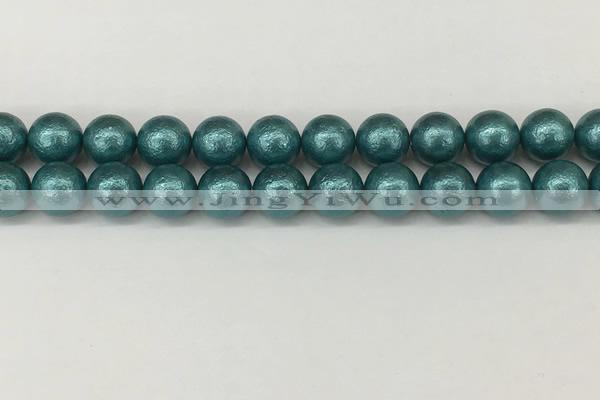 CSB2335 15.5 inches 14mm round wrinkled shell pearl beads wholesale