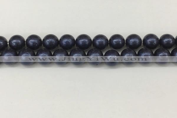 CSB2344 15.5 inches 12mm round wrinkled shell pearl beads wholesale