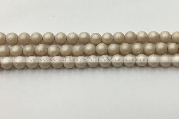 CSB2371 15.5 inches 6mm round matte wrinkled shell pearl beads