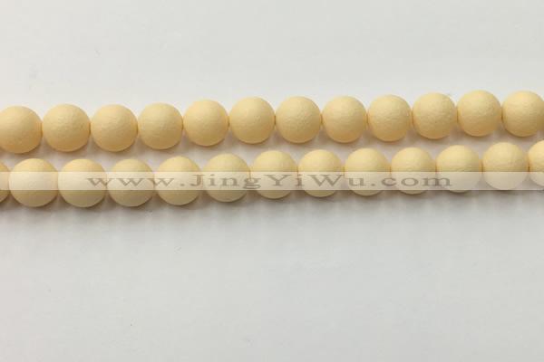 CSB2383 15.5 inches 10mm round matte wrinkled shell pearl beads