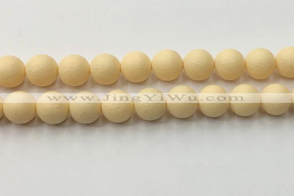 CSB2386 15.5 inches 16mm round matte wrinkled shell pearl beads