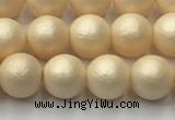 CSB2390 15.5 inches 4mm round matte wrinkled shell pearl beads