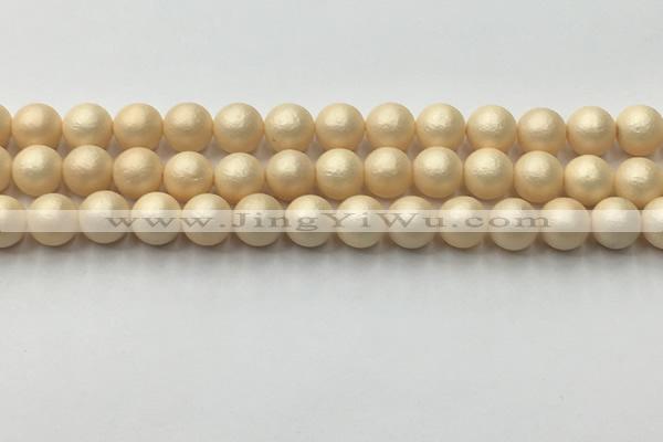 CSB2391 15.5 inches 6mm round matte wrinkled shell pearl beads