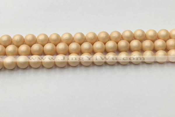 CSB2401 15.5 inches 6mm round matte wrinkled shell pearl beads