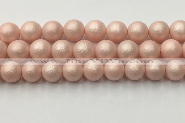 CSB2416 15.5 inches 16mm round matte wrinkled shell pearl beads