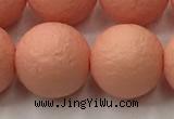 CSB2426 15.5 inches 16mm round matte wrinkled shell pearl beads