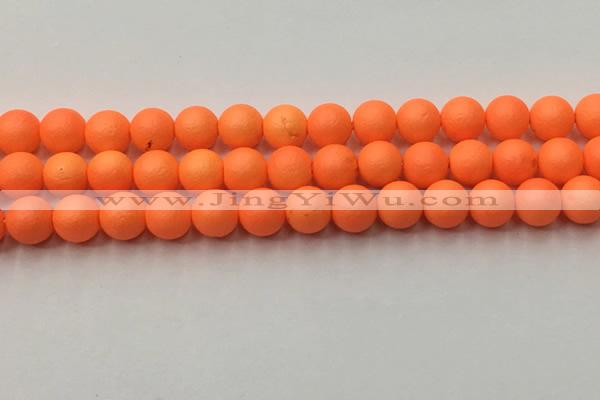 CSB2432 15.5 inches 8mm round matte wrinkled shell pearl beads