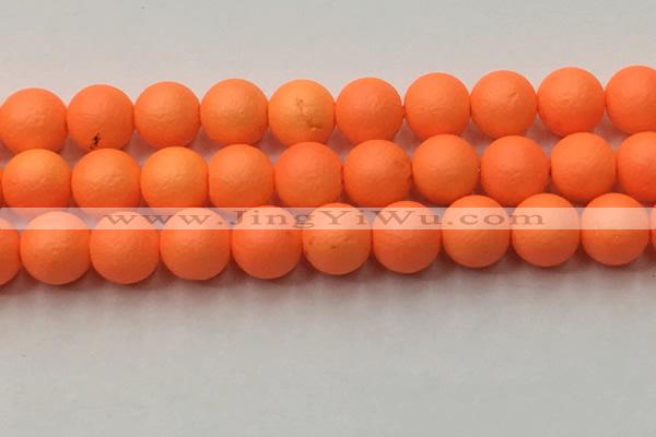 CSB2436 15.5 inches 16mm round matte wrinkled shell pearl beads