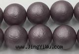 CSB2443 15.5 inches 10mm round matte wrinkled shell pearl beads