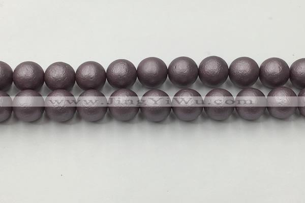 CSB2446 15.5 inches 16mm round matte wrinkled shell pearl beads