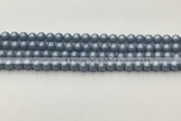 CSB2470 15.5 inches 4mm round matte wrinkled shell pearl beads