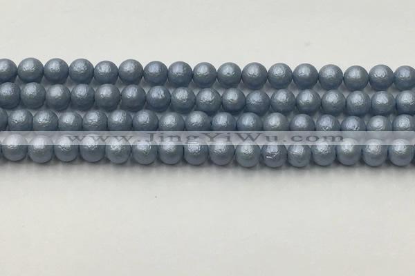 CSB2471 15.5 inches 6mm round matte wrinkled shell pearl beads