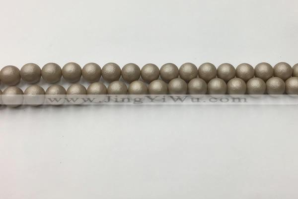 CSB2501 15.5 inches 6mm round matte wrinkled shell pearl beads