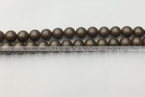 CSB2513 15.5 inches 10mm round matte wrinkled shell pearl beads